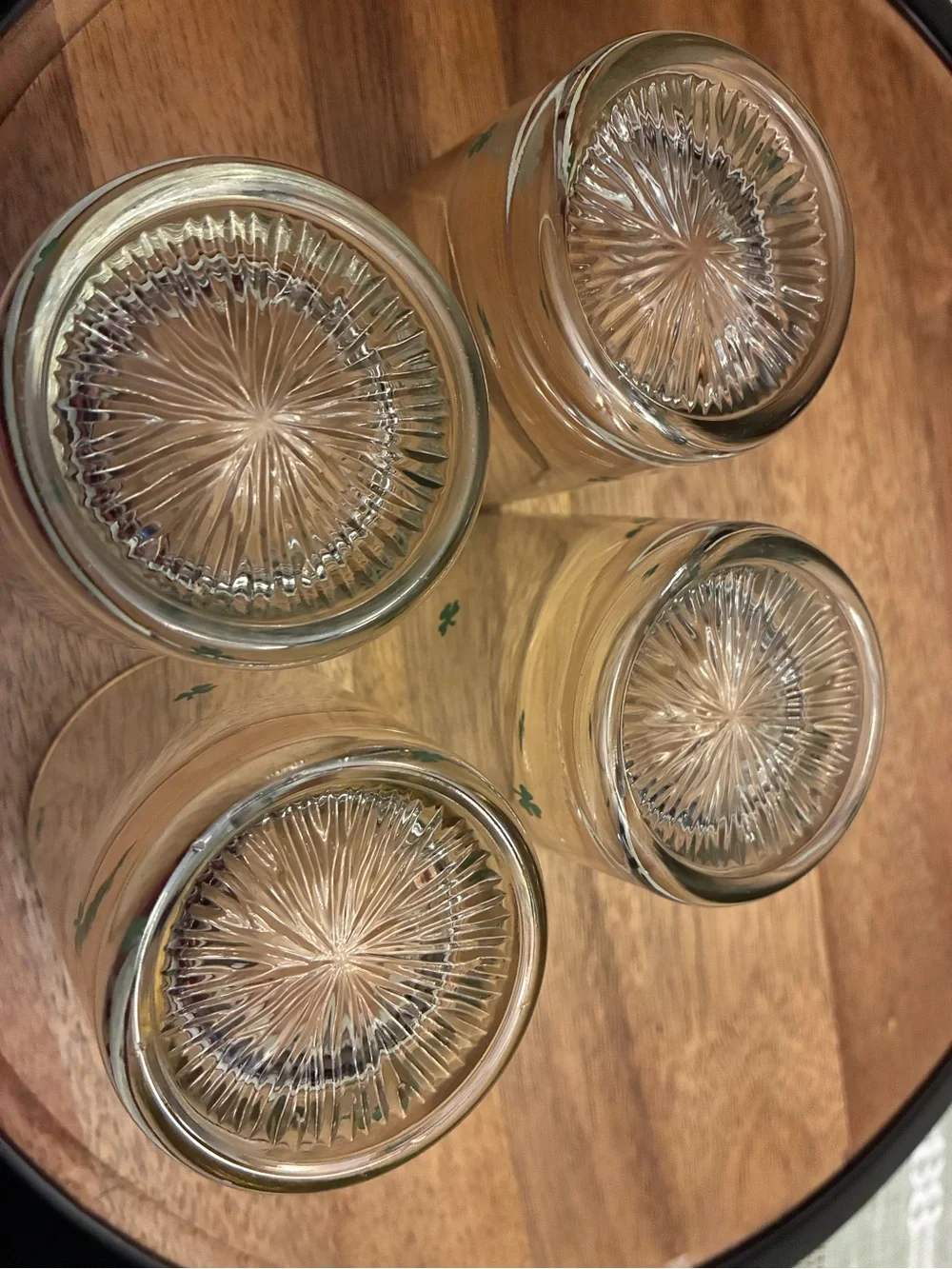 Vintage Irish Shamrock whisky tumblers set of 4